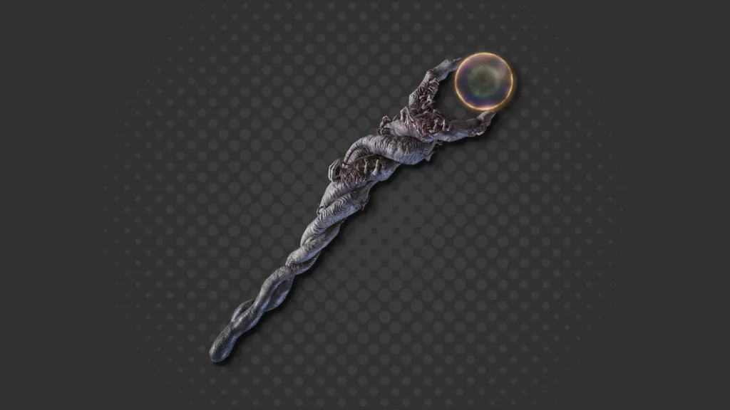 Screenshot of staff of the great in Elden Ring.