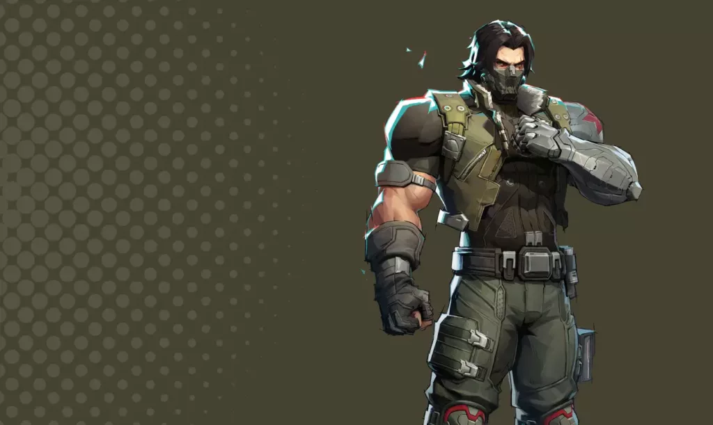 Character image of Winter Soldier from Marvel Rivals. 
