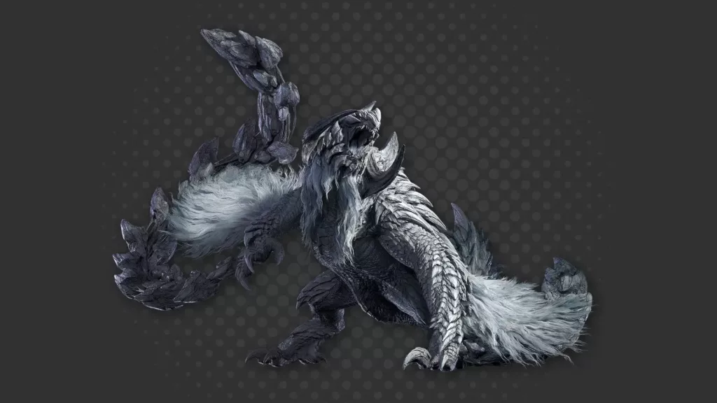 Screenshot of Arkveld from Monster Hunter Wilds.