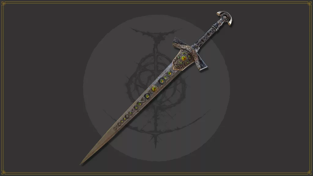 Image of Miquellan Knight’s Sword from Elden Ring. 
