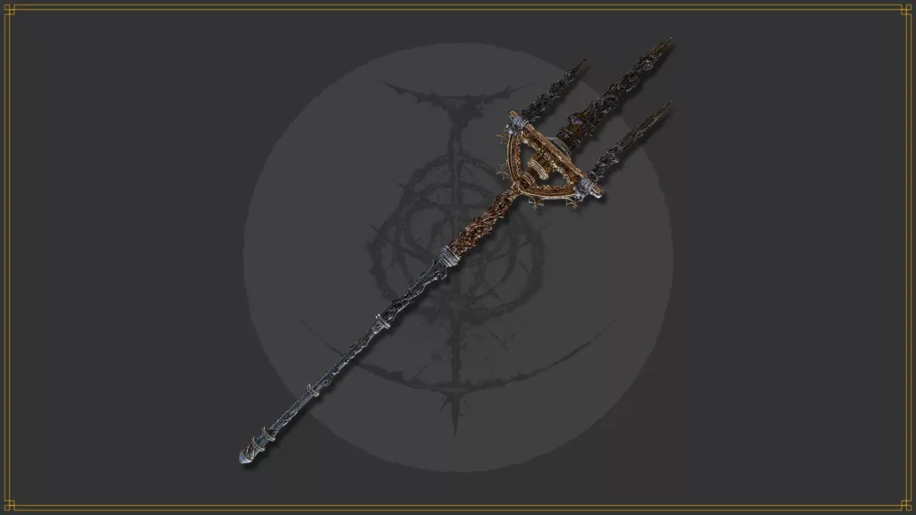 Image of Mohgwyn’s Sacred Spear from Elden Ring. 