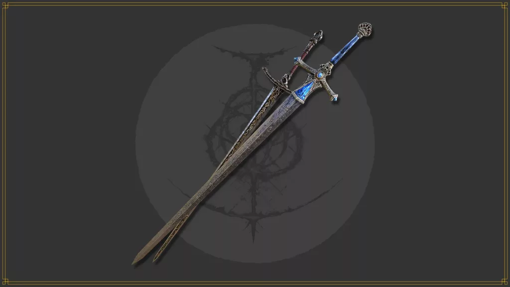 Image of Rellana’s Twin Blades (SotE) from Elden Ring. 