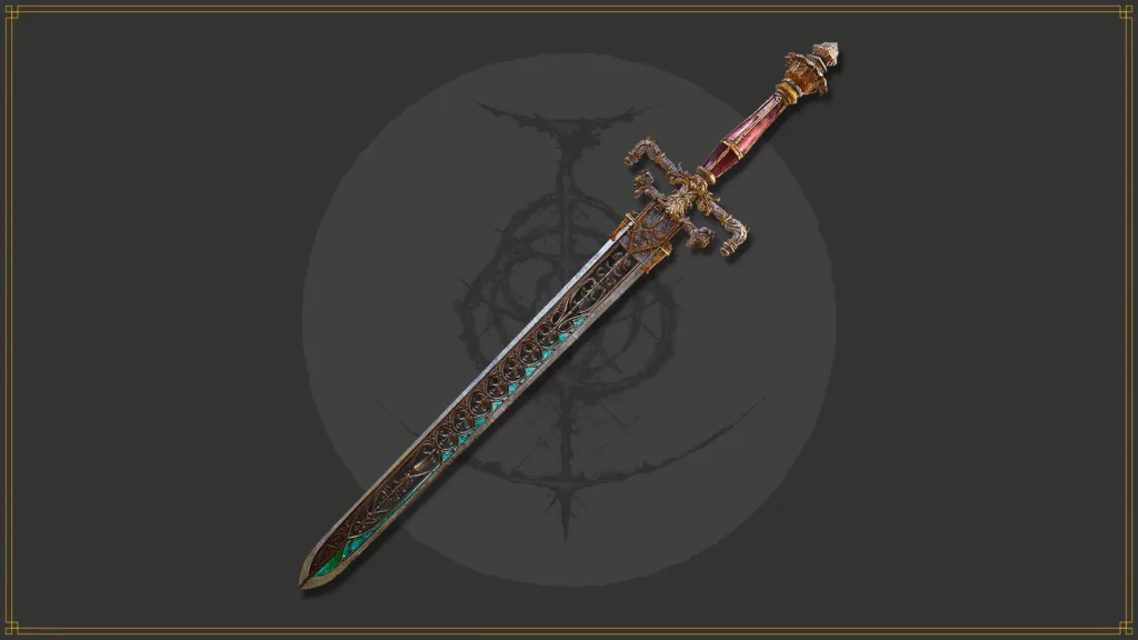 Image of Sword of Night Flame from Elden Ring. 