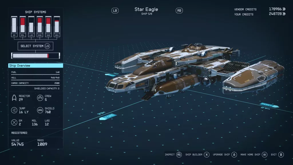 Starfield: Star Eagle ship