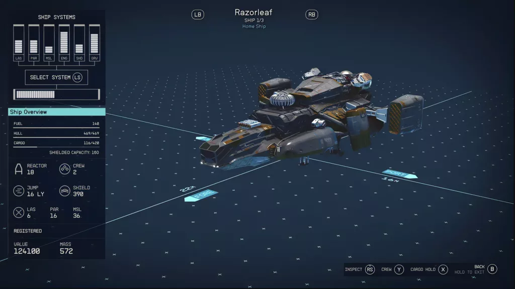 Starfield: Razorleaf ship