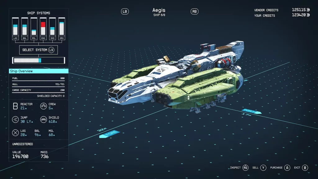 Starfield: Aegis ship