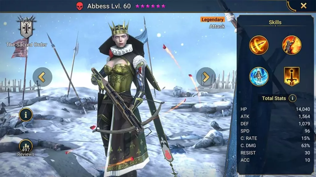 Screenshot of Raid Shadow Legends character: Abbess