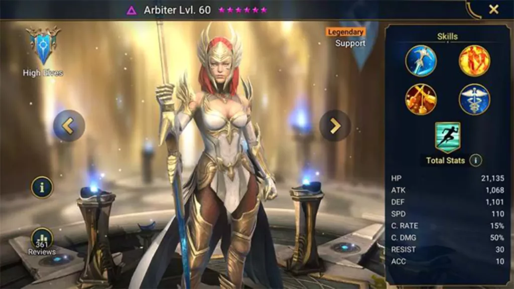 Screenshot of Raid Shadow Legends character: Arbiter