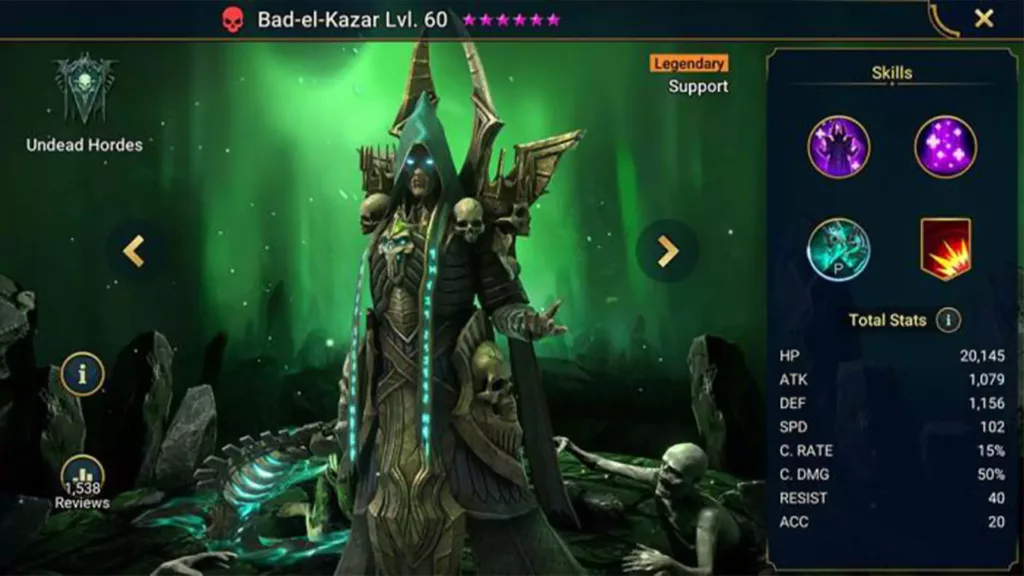 Screenshot of Raid Shadow Legends character: Bad-el-Kazar