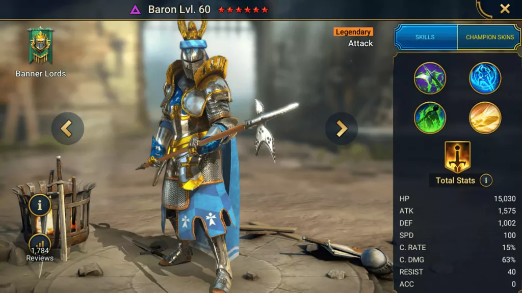 Screenshot of Raid Shadow Legends character: Baron