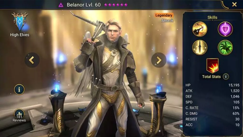 Screenshot of Raid Shadow Legends character: Belanor