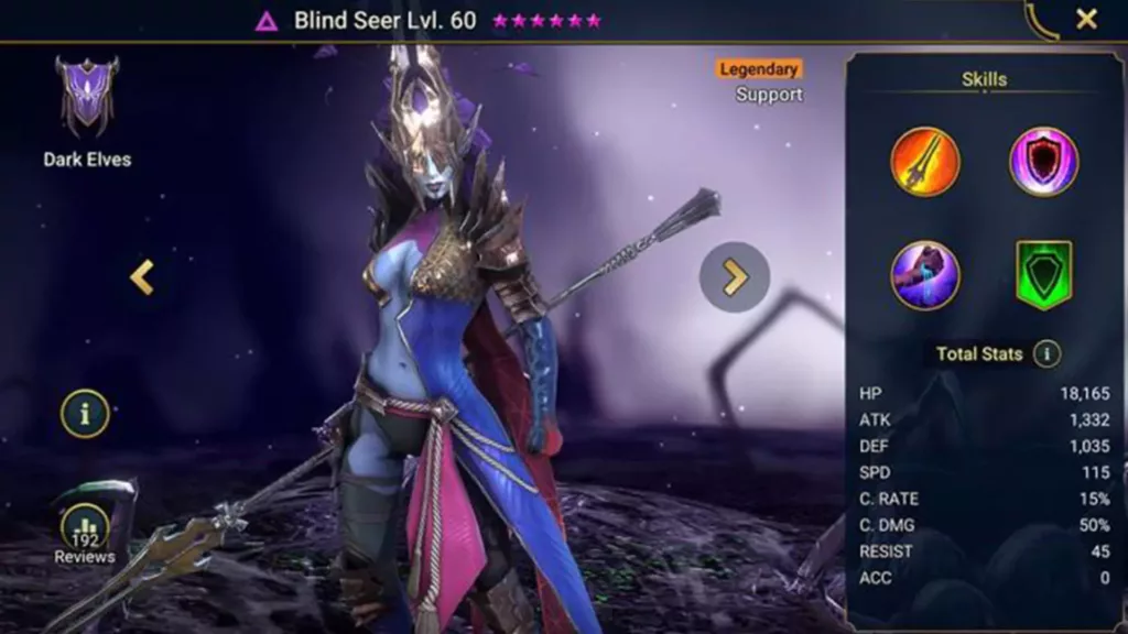 Screenshot of Raid Shadow Legends character: Blind Seer