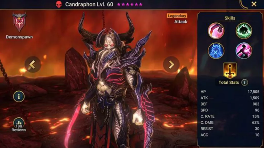Screenshot of Raid Shadow Legends character: Candraphon