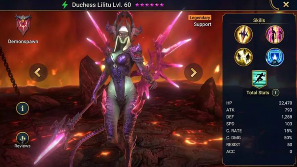 Screenshot of Raid Shadow Legends character: Duchess Lilitu