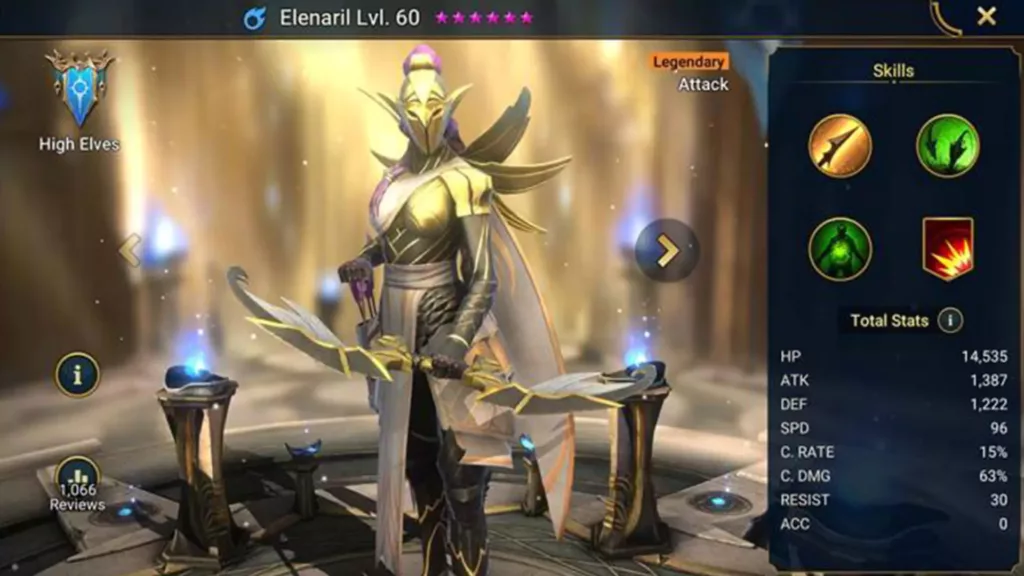 Screenshot of Raid Shadow Legends character: Elenaril