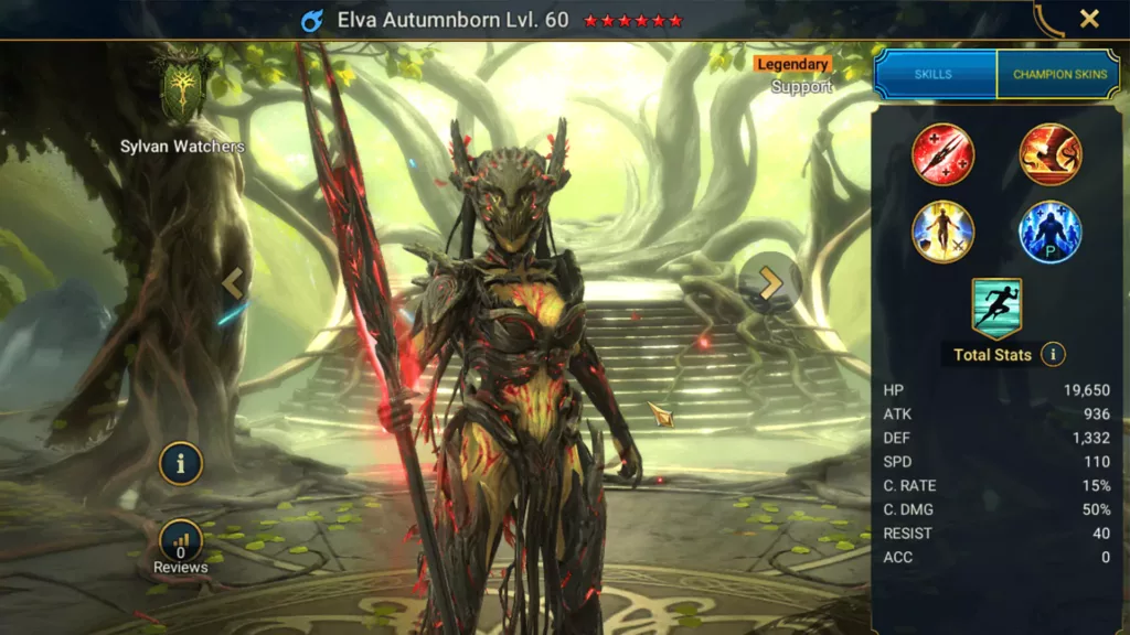 Screenshot of Raid Shadow Legends character: Elva Autumnborn