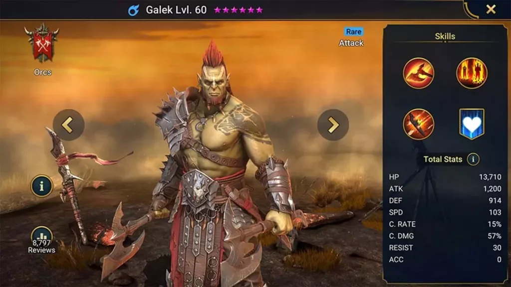 Screenshot of Raid Shadow Legends character: Galek