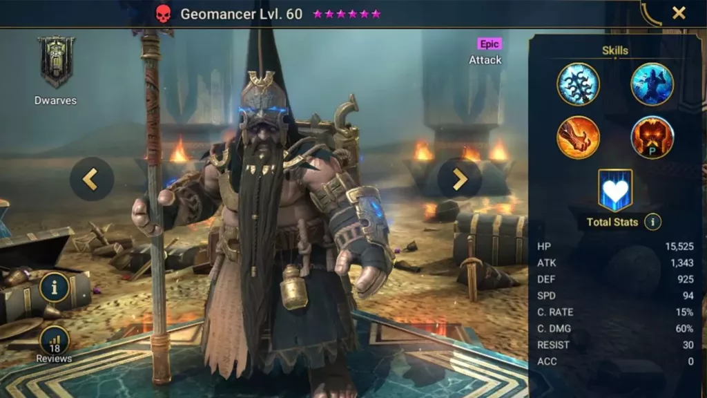 Screenshot of Raid Shadow Legends character: Geomancer