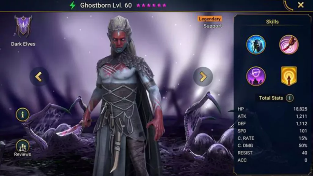 Screenshot of Raid Shadow Legends character: Ghostborn