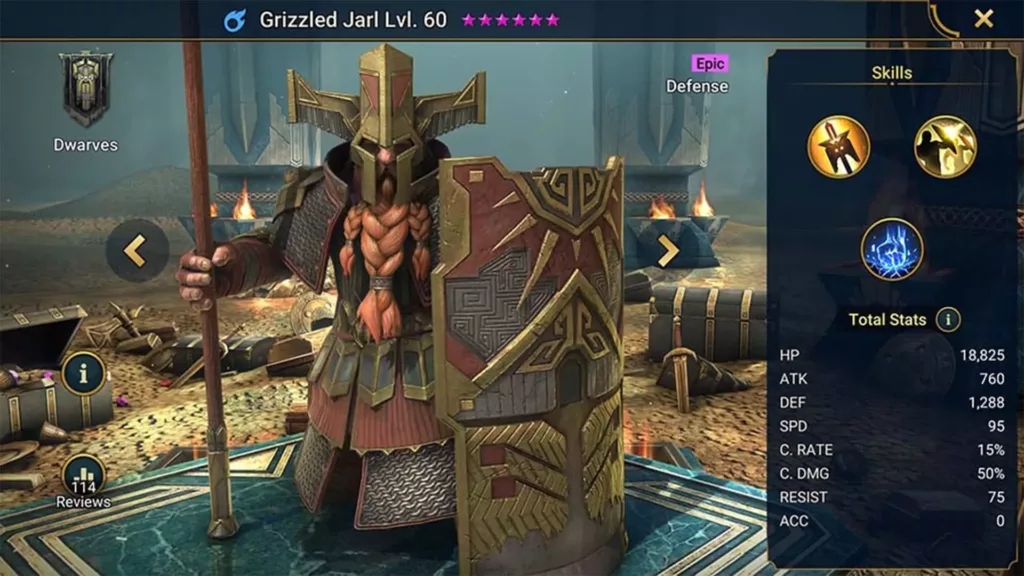 Screenshot of Raid Shadow Legends character: Grizzled Jarl
