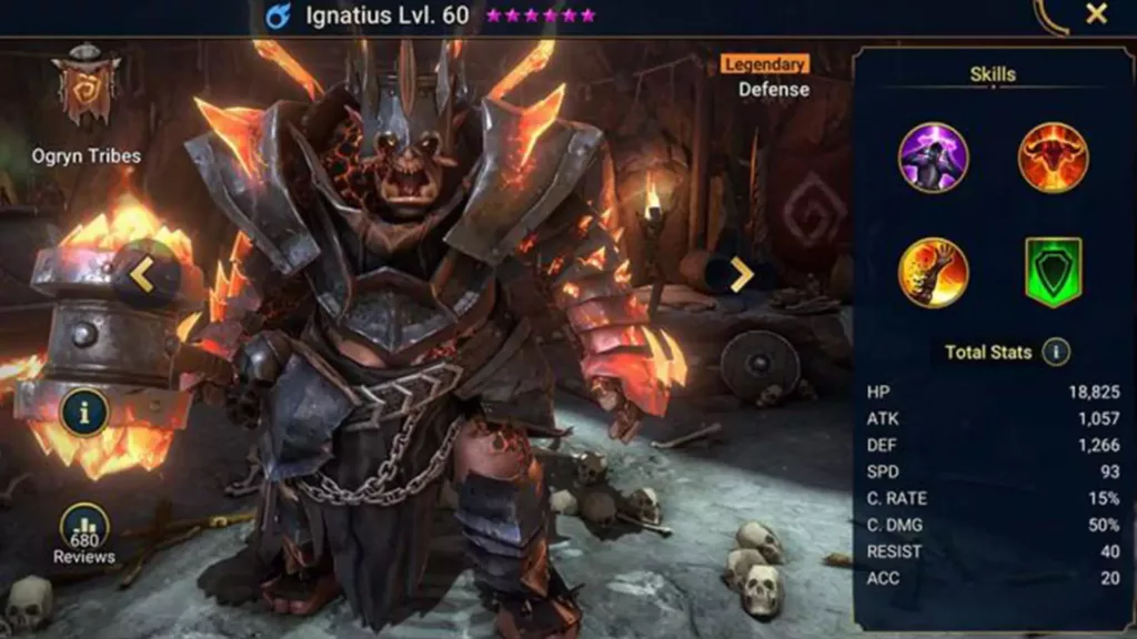 Screenshot of Raid Shadow Legends character: Ignatius
