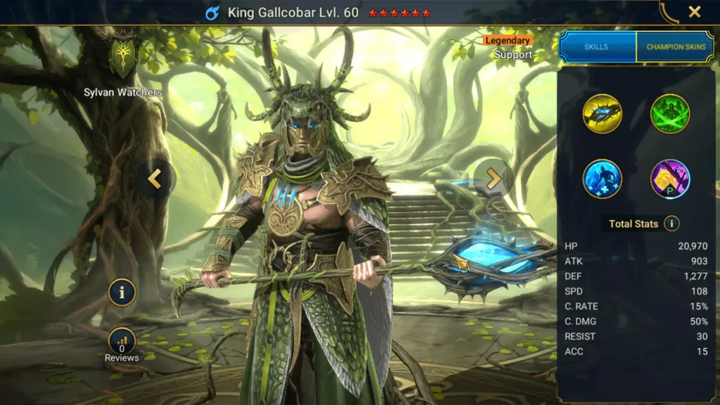 Screenshot of Raid Shadow Legends character: King Gallcobar