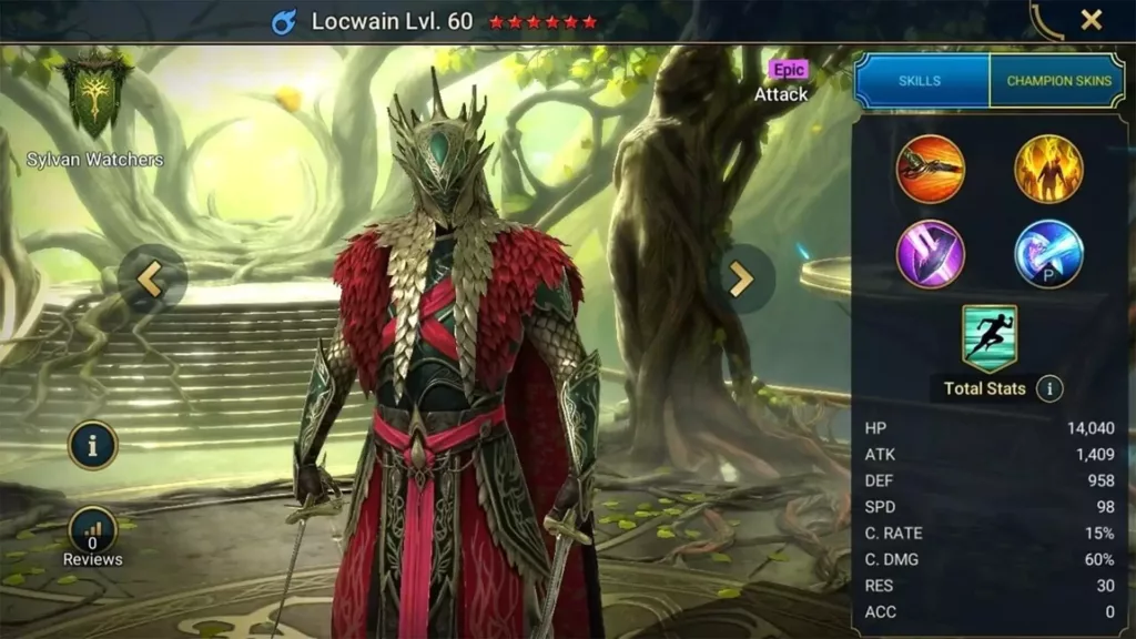 Screenshot of Raid Shadow Legends character: Locwain