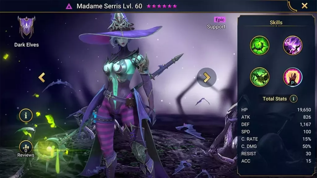 Screenshot of Raid Shadow Legends character: Madame Serris