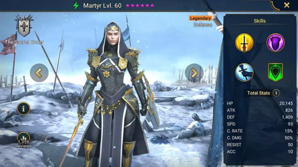 Screenshot of Raid Shadow Legends character: Martyr