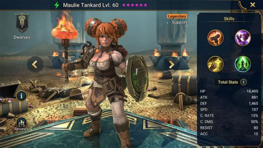 Screenshot of Raid Shadow Legends character: Maulie Tankard