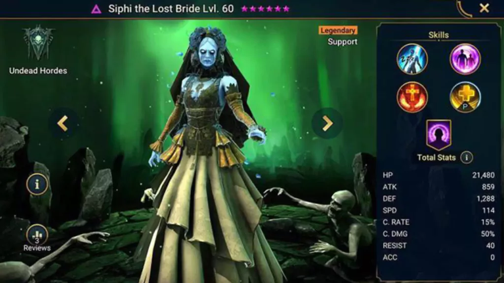 Screenshot of Raid Shadow Legends character: Siphi