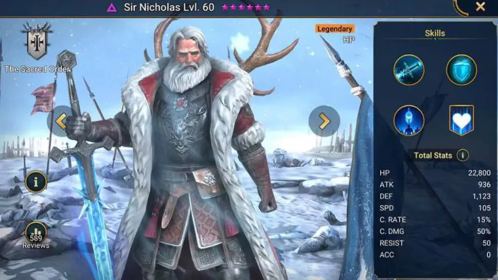 Screenshot of Raid Shadow Legends character: Sir Nicholas