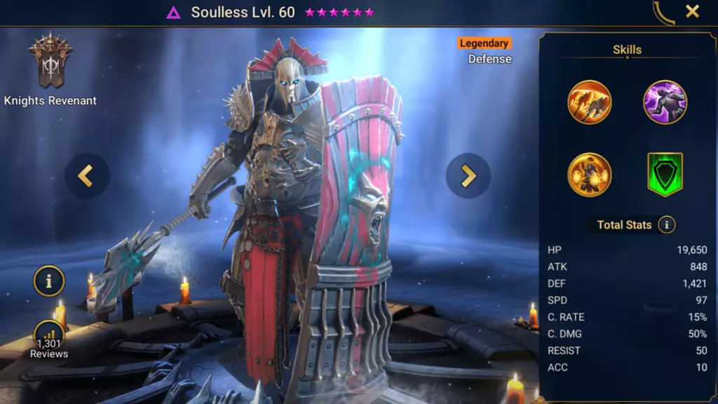 Screenshot of Raid Shadow Legends character: Soulless