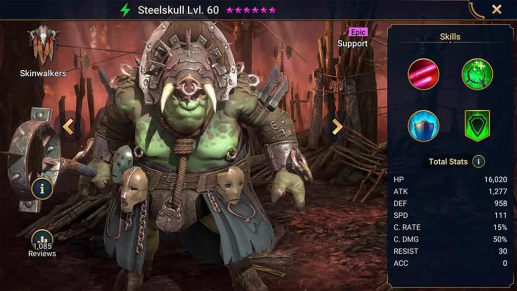 Screenshot of Raid Shadow Legends character: Steelskull