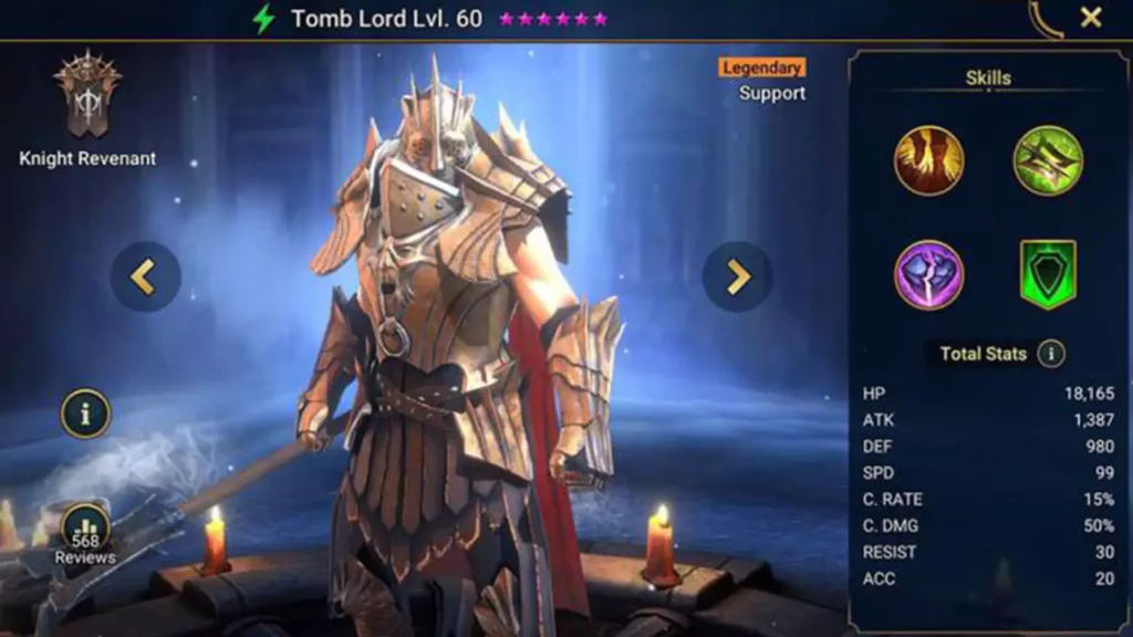 Screenshot of Raid Shadow Legends character: Tomb Lord