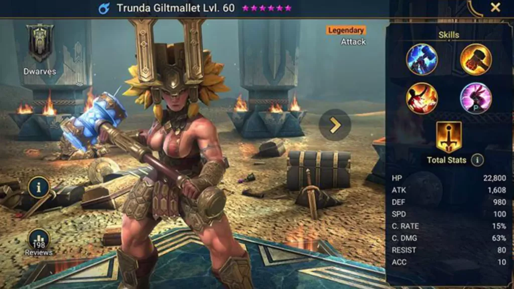 Screenshot of Raid Shadow Legends character: Trunda Giltmallet