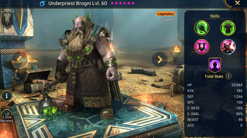 Screenshot of Raid Shadow Legends character: Underpriest Brogni
