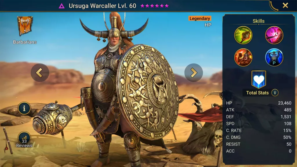 Screenshot of Raid Shadow Legends character: Ursuga