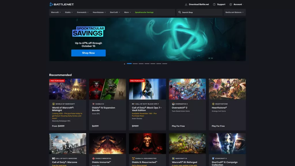 Screenshot of Battle.net cliient.