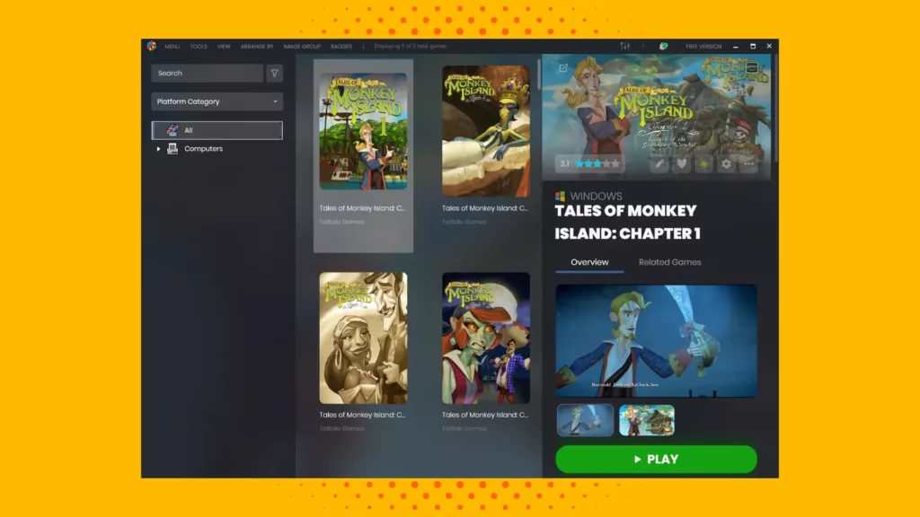 Screenshot of the LaunchBox launcher.
