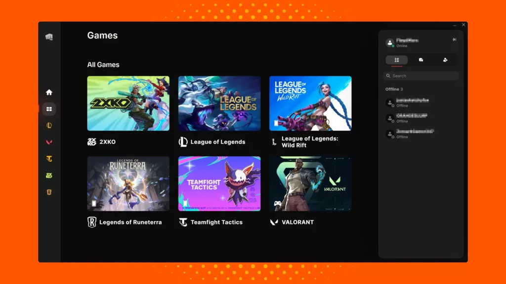 Screenshot of the Riot Client launcher.