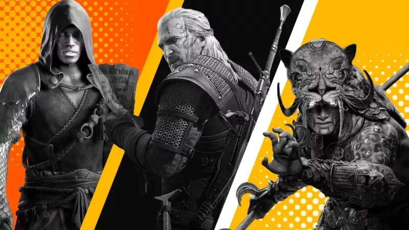 Collage of characters from the best fantasy games.