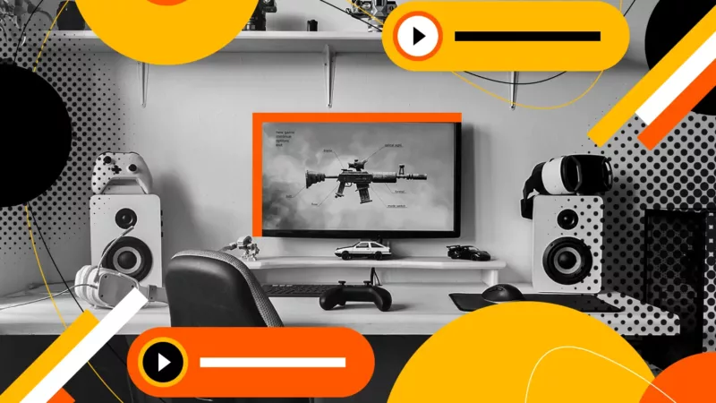 Gaming desk and setup with one of the best game launchers on the monitor.