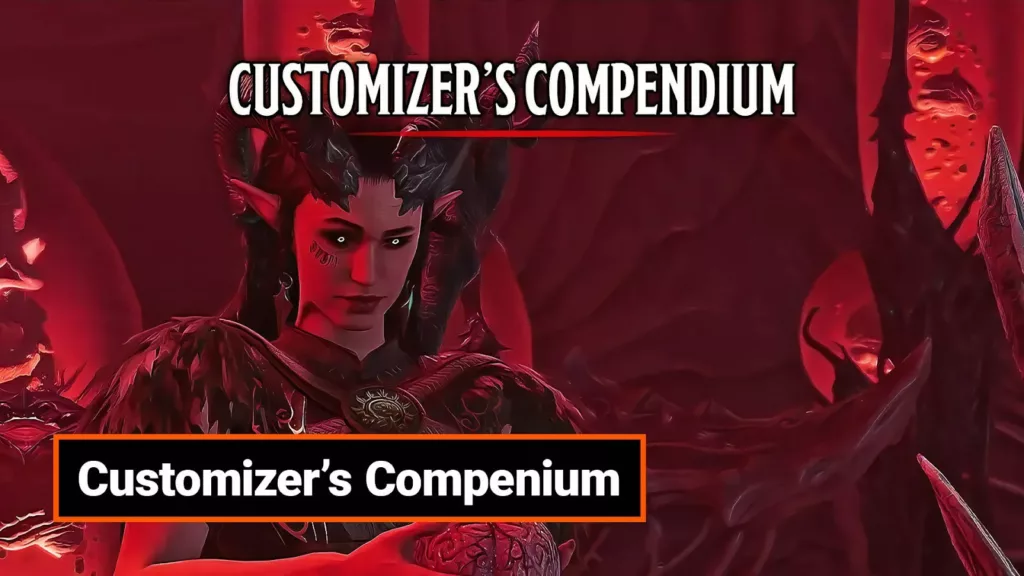 A screenshot of the Customizer’s Compendium mod.