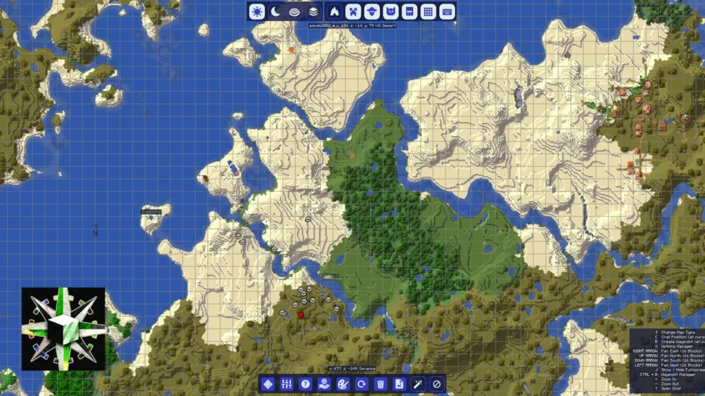 Screenshot of the Minecraft mod called JourneyMap