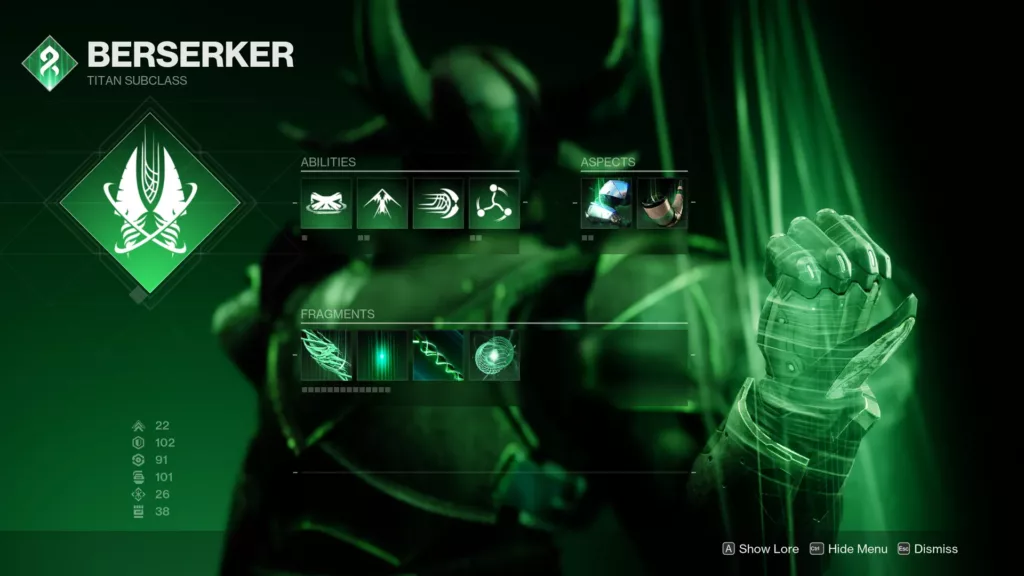 Destiny 2 Berserker subclass.