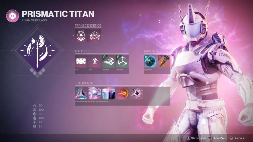 Destiny 2 Prismatic Titan subclass.