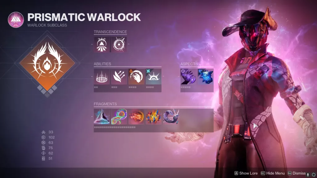 Destiny 2 Prismatic Warlock subclass.