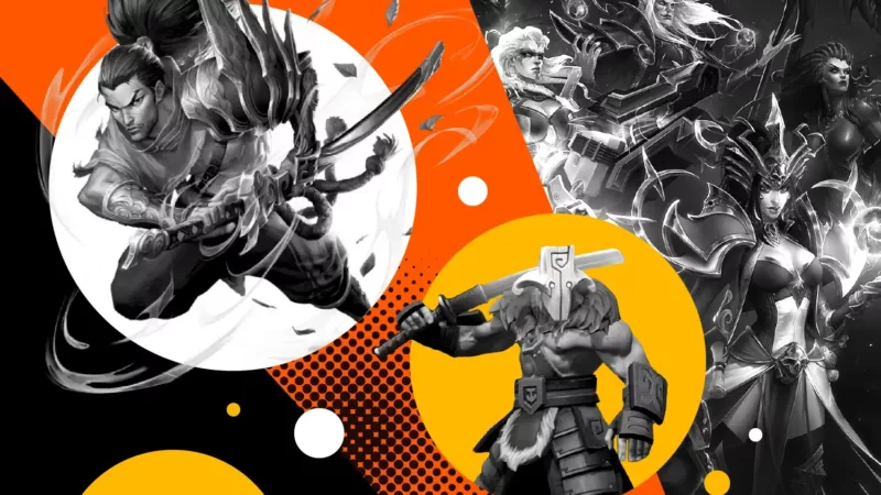 collage of characters from the best MOBA games