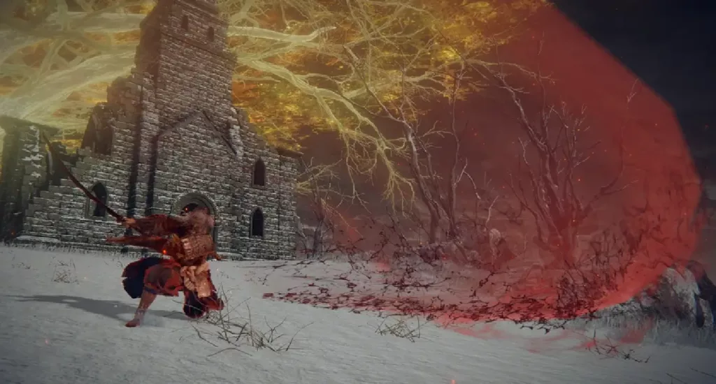 Screenshot of boss Okina in Elden Ring.